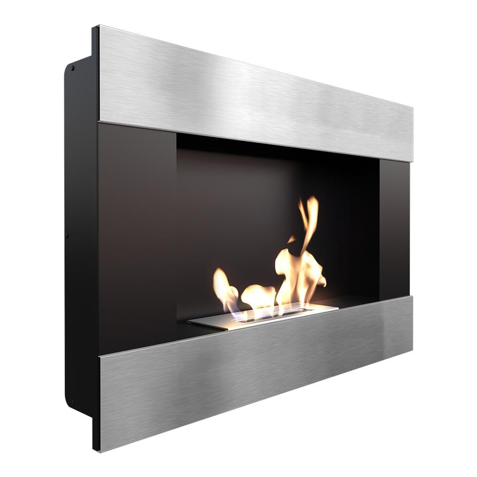 Wall Mounted Bioethanol Fireplace BRAVO TÜV Inox