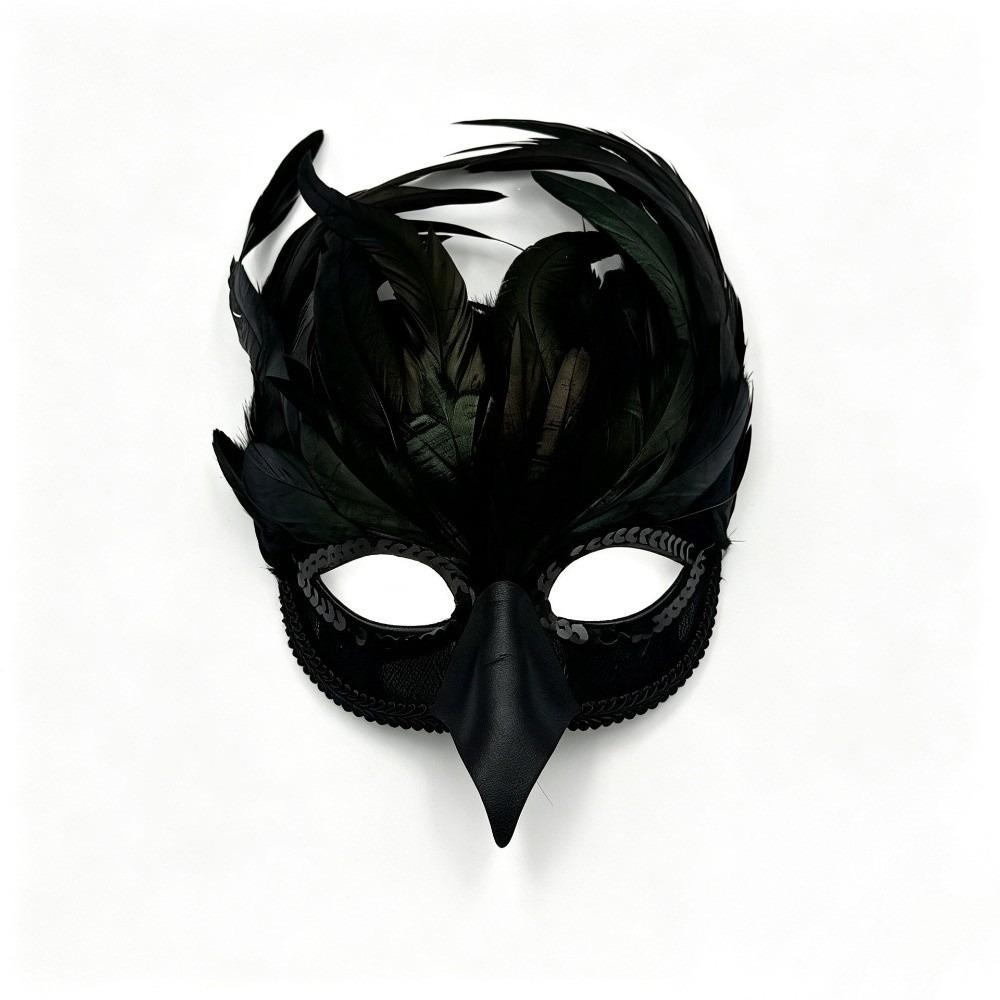 Bird Mouth Black Feather Mask Gothic Style Cosplay Mask Party Supplies Half Face Mask Dress Up