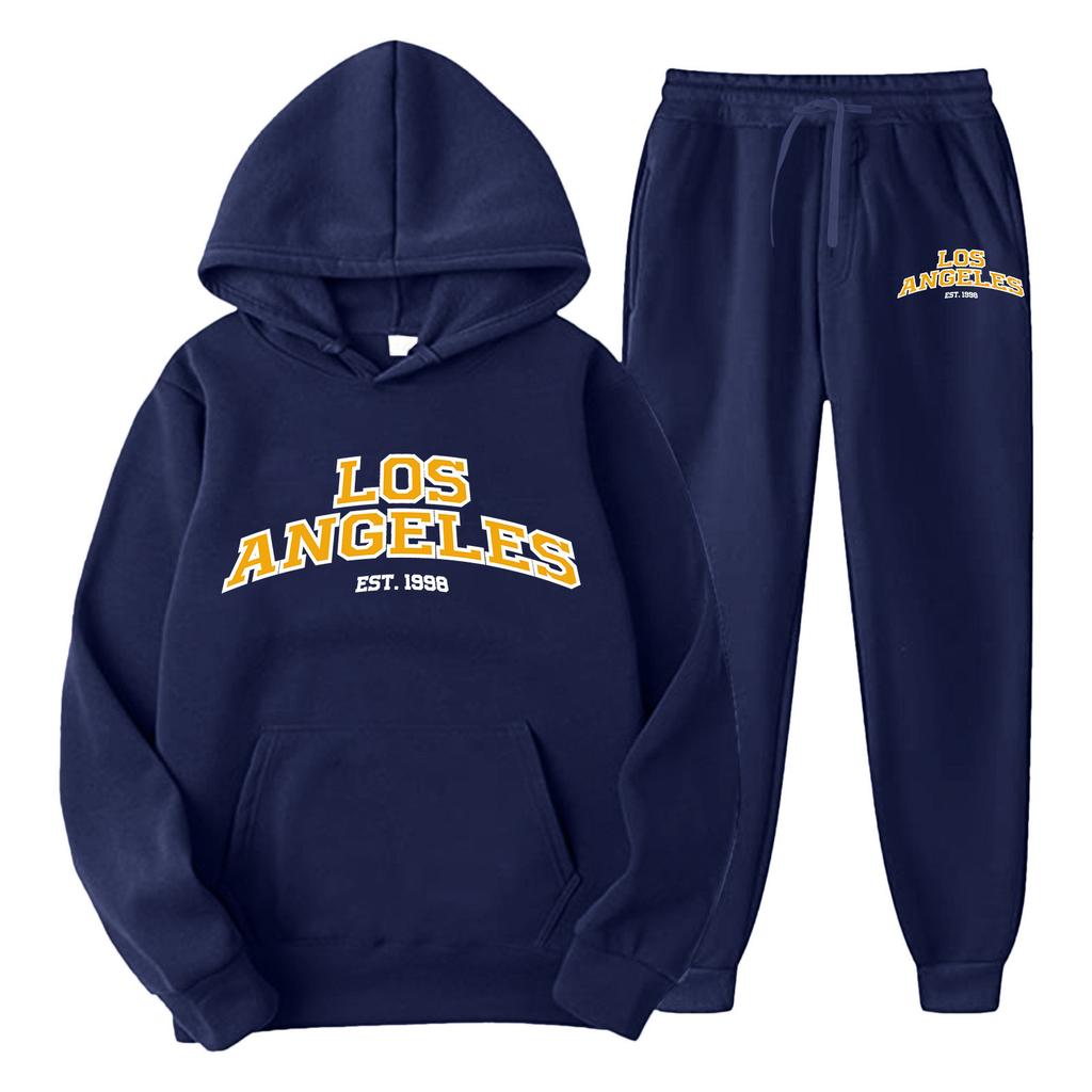 Men's suit pullover sweatshirt sweatpants set sweatshirt set fashion fleece men's hoodie