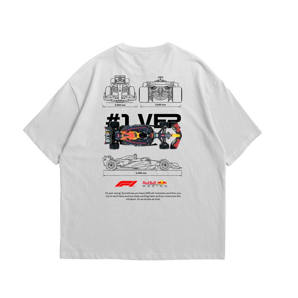 T-shirt F1 Verstappen da Uomo in Cotone Oversize Grafica Auto da Corsa Girocollo Moda Manica Corta Pesante Abbigliamento Donna Uomo
