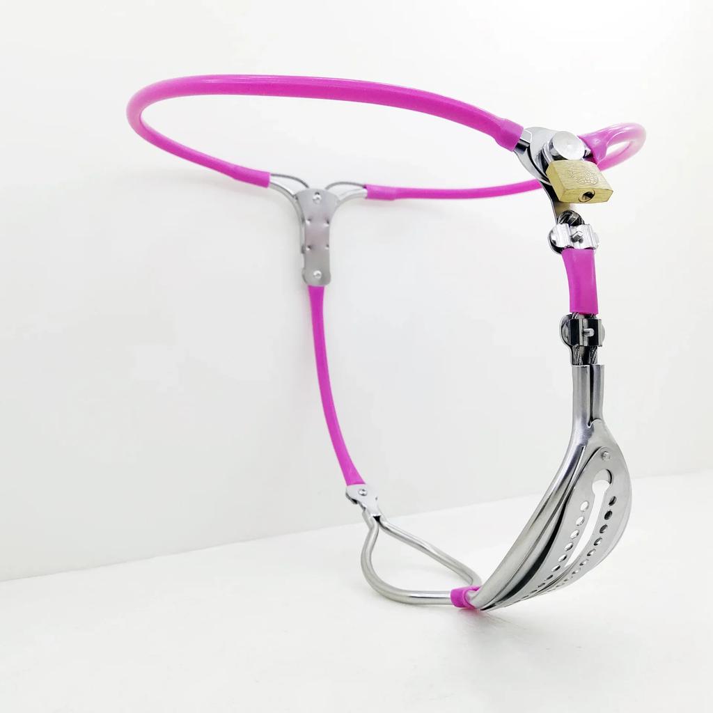 Female Invisible Adjustable Chastity Belt Stainless Steel Lockable T-Back Chastity Device Bondage Panties BDSM Adult Sex Toys