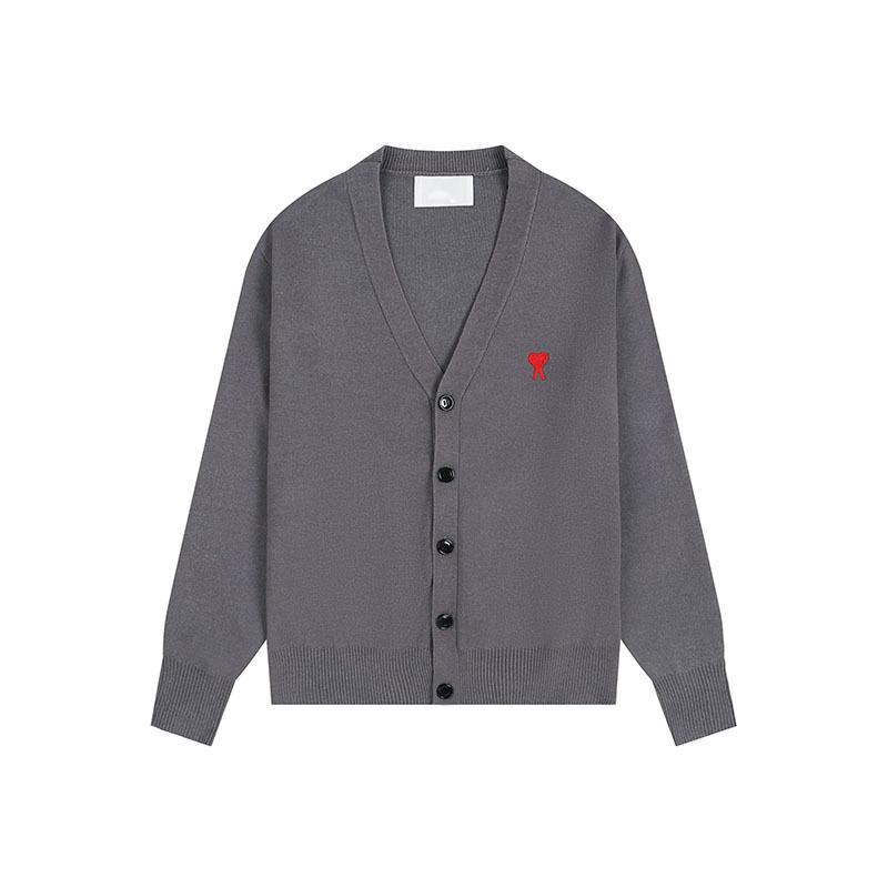 Klassischer Strick-Cardigan mit Herz-Stickerei - Unisex Lockerer Pullover