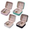 Portable PU Leather Jewelry Storage Case Sophisticated Soft Velvets Interior Box for Rings Necklaces Accessories Holder