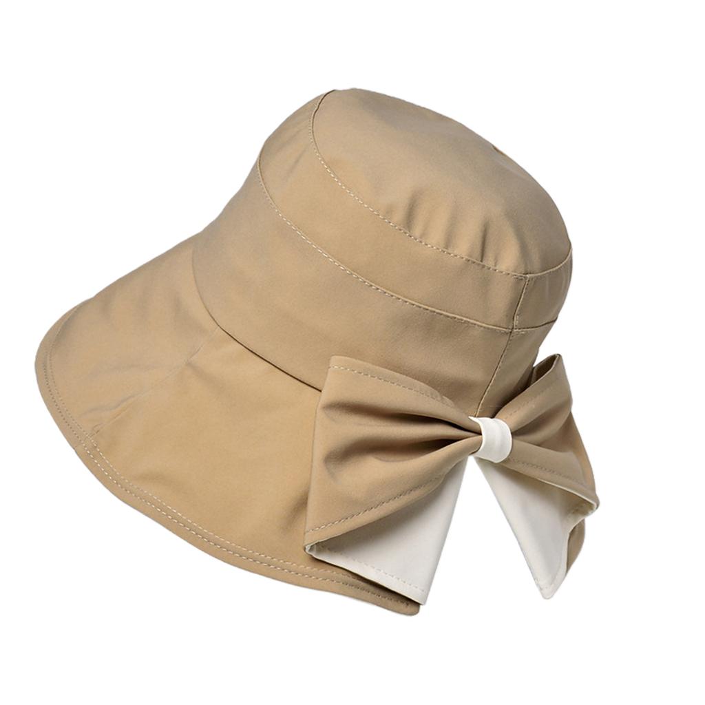 Women's Fashion Bowknot Big Brim Sun Visor Bucket Hat