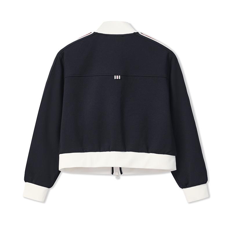 Fila Heritage Casual Fashion Sweet Cool Style Flexible Stiff Elastic Long Sleeve Short Loose Knit Top Women Tops Legendary-Blue F11W548503FNV