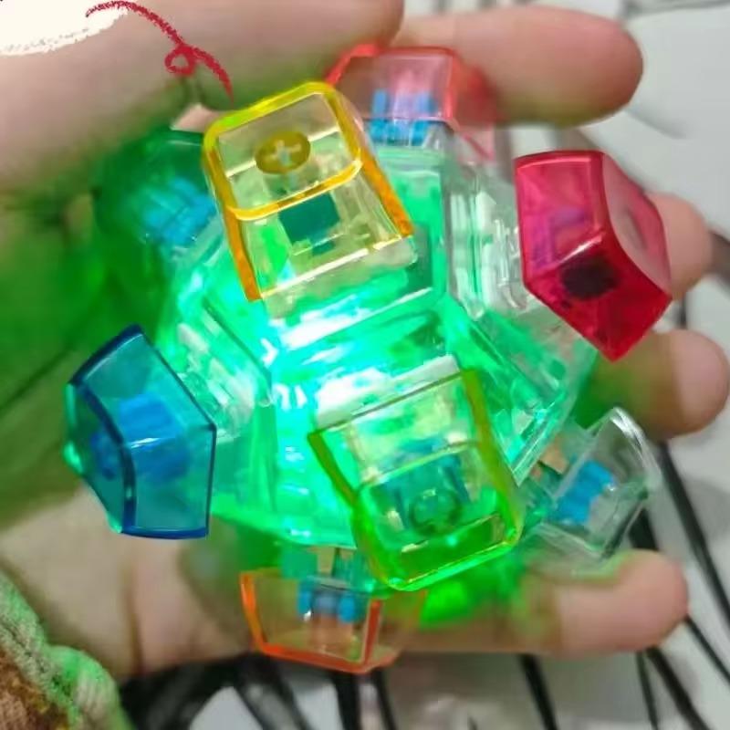 12 Key Flashing Light Rubik's Cube Ball Decompression Button Keyboard Ball Fingertip Press Button Tester Toy