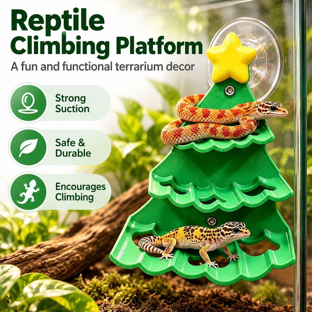 Detachable Feeding Bowl Reptile Climbing Platform Suction Cup Terrary Platform  for Tree Frog