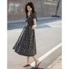 Demana Women's Summer V-Neck Printed Cotton Midi Dress