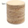 Ensemble de 5 sous-verres ronds en bois non fini pour loisirs créatifs et décoration intérieure - Diamètre de 4 pouces, Matériau en bois naturel pour la peinture