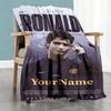 Cristiano Ronaldo 27 Personalized Name Blanket Lightweight Customizable Blanket Soft Warm Cozy for Bedding Home Decor Office Living Room