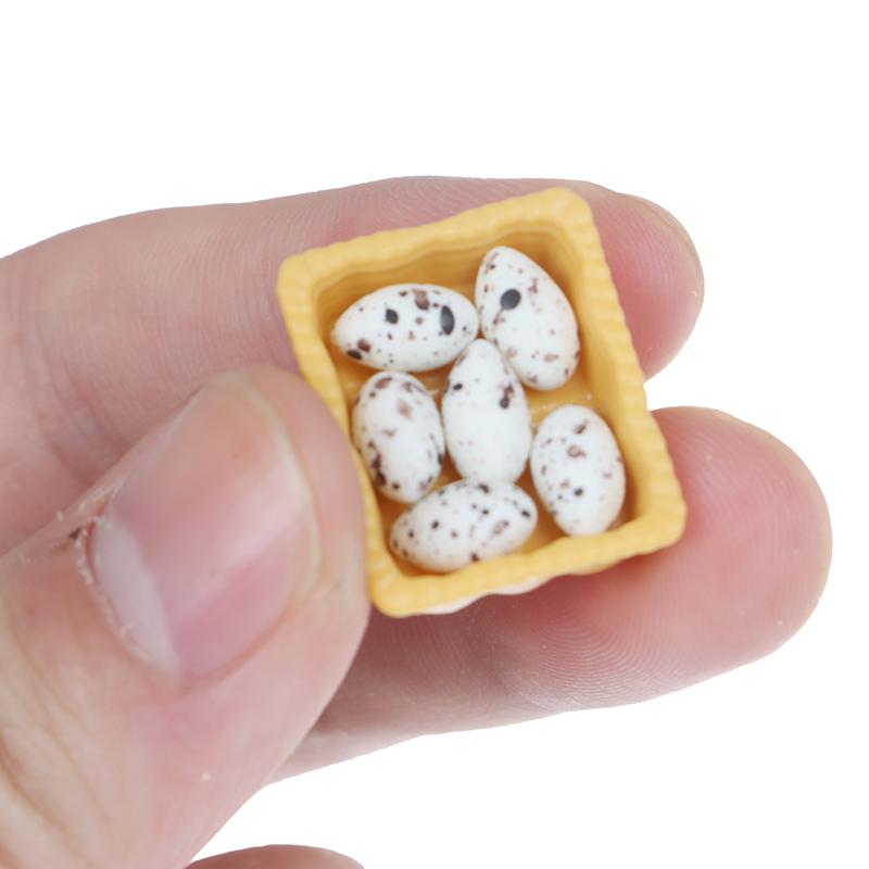 1:12 Dollhouse Miniature Mini Egg With Tray Kitchen Accessories Model Toys
