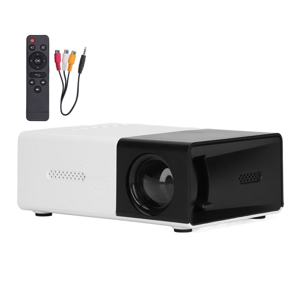 Mini Projector Built in Speakers Diffuse Reflection Imaging Black 1080P Portable Movie Projector
