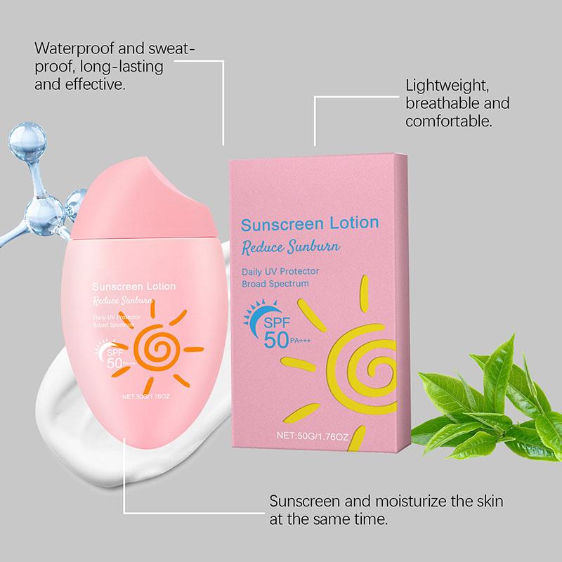 Lightweight Sunscreen Moisturizer Cream Waterproof Sweatproof Fast Absorbing No Greasy No Pilling Skin Protection For Face and Body