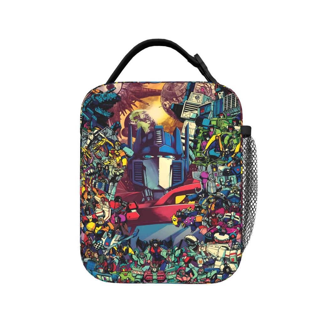 Lunch Bag Transformered Cartoon School Lunch Box For Child  Fun Portable Zipper Print Tote Food Bags
