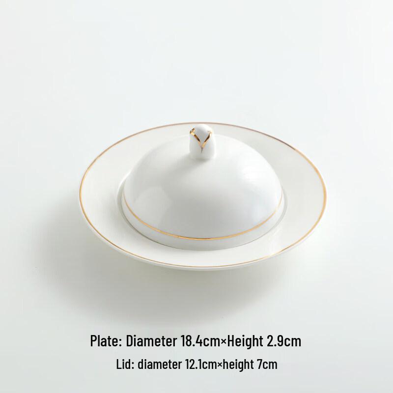 Nordic Gold Rim Ceramic Dinner Plate