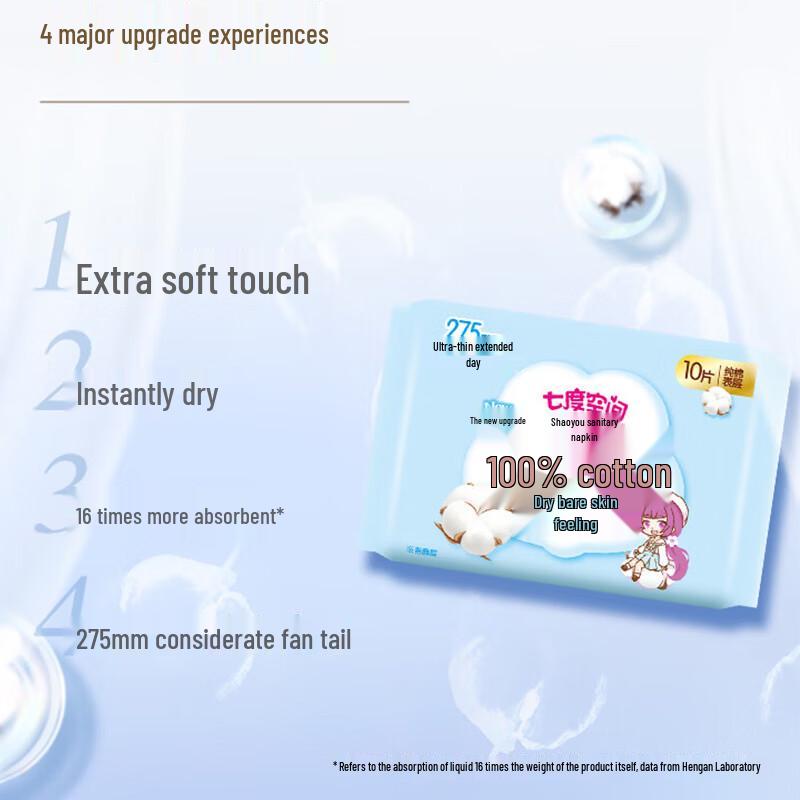7th Sense Cotton Ultra-Thin Night Sanitary Pads