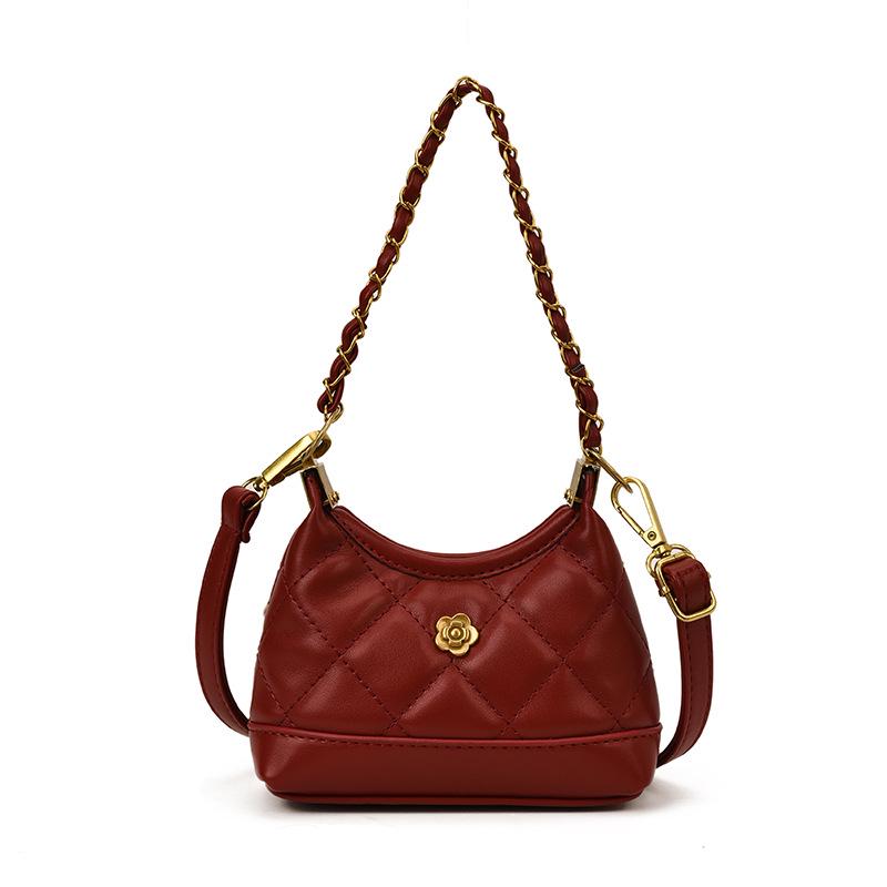 

Children s Argyle Chain Mini Crossbody Bag - 2025 High-End Fashion 15x5x11 cm бордовий