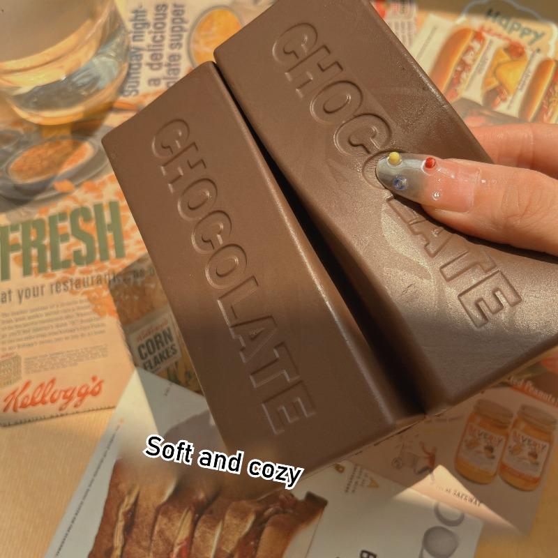 Squishy Chocolate Bar Squeeze Toy Simulated Milk-Flavored Food Sticky Toy Soft Stress Relief Slow Rising Fidget Toy Friend Gifts