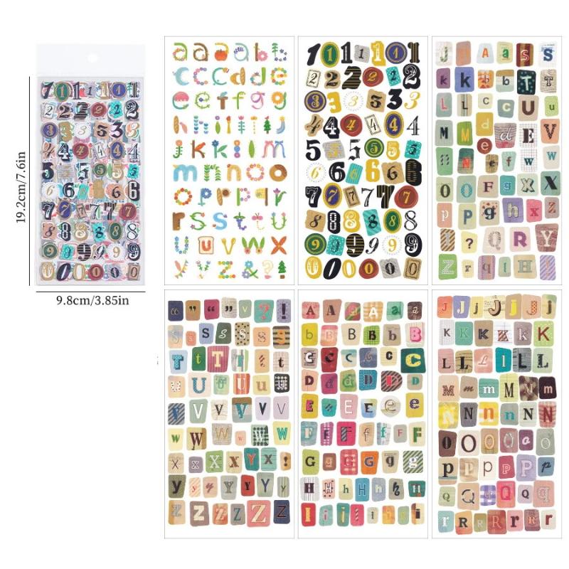 New Creative 6Sheets/Set 26 English Alphanumeric Stickers Puzzle Student Office Stickers Decoration Graffiti Stickers Gifts
