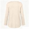 Women's Casual Long Sleeve Shirt with Pleated V-Neck for Everyday Wear