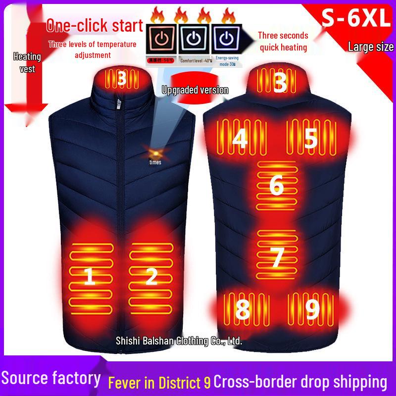 Unisex Winter Smart Heating Vest - Constant Temperature Electric Heated Cotton Jacket