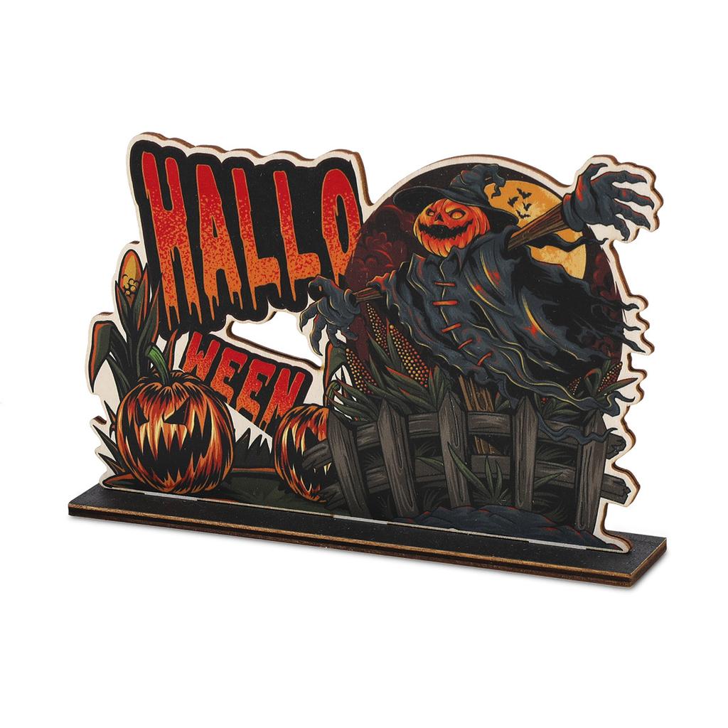 Halloween Decoration Wooden Ornaments Bar Front Desk Horror Atmosphere Table Ornaments