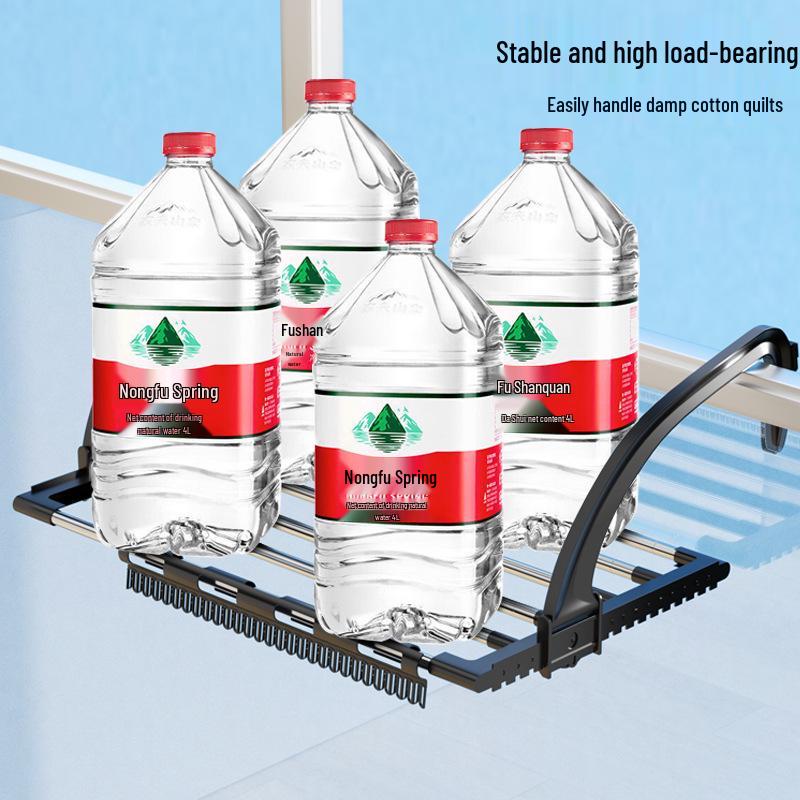 Foldable Stainless Steel Clothes Drying Rack: Durable, Retractable Hanging Pole for Balcony or Window Use