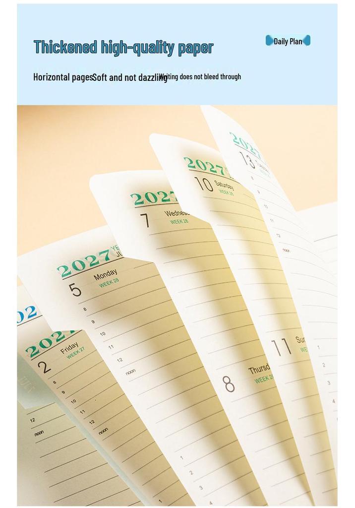 Agenda Giornaliera 2027: Programma Inglese di Una Pagina al Giorno per la Gestione del Tempo