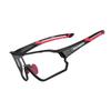 Photochromic Cycling Glasses with Frame and UV 400 UVA and UVB Filters, Black and Red