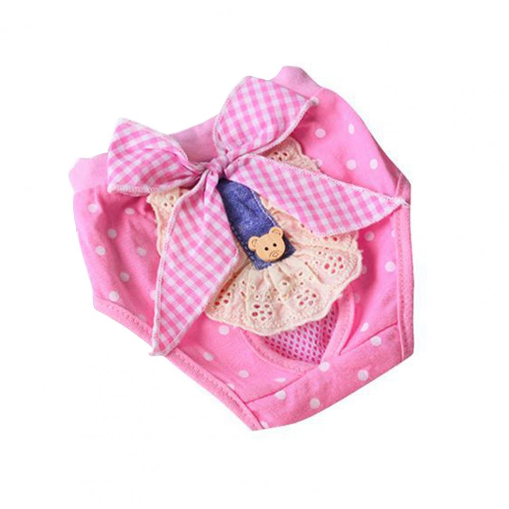Pet Briefs Diaper Bow-knot Decoration Washable Cotton Shorts Dog Pets Dog Diaper Sanitary Physiological Pants Pet Supplies