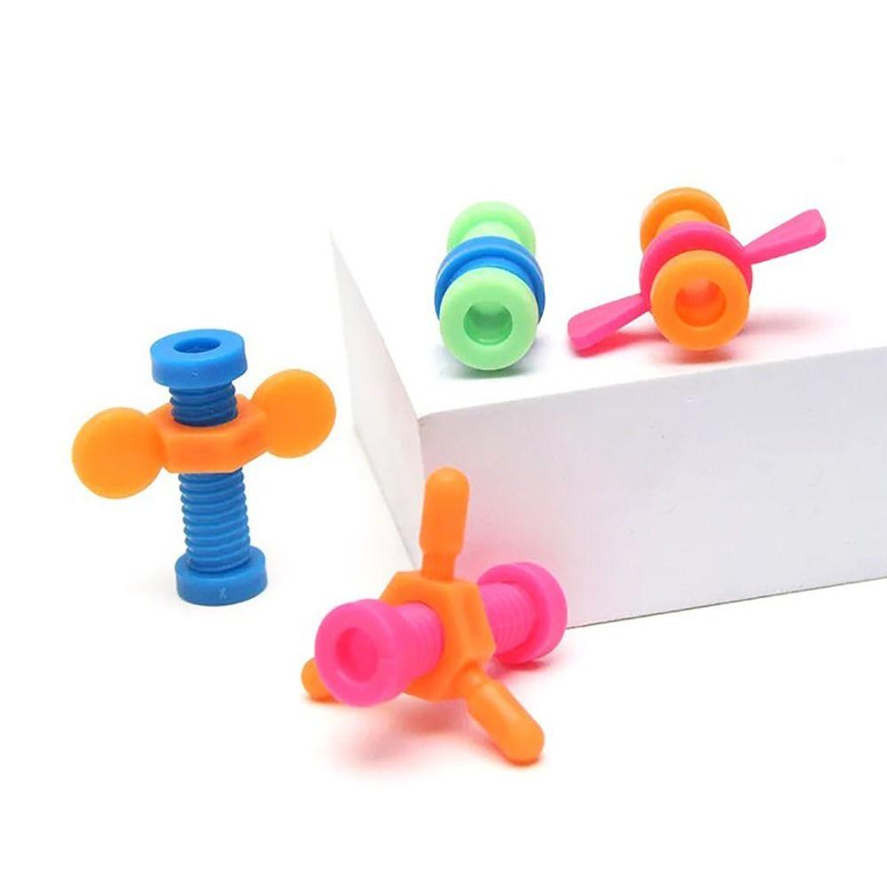 4pcs/set Anxiety Relief Sensory Rotating Screw Colorful Push Fidget Pencil Toppers  Fidget Toy