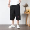 Men'S Linen Shorts Solid Color Loose Straight-Leg Beach Pants Cotton-Linen  Plus SizeTrousers