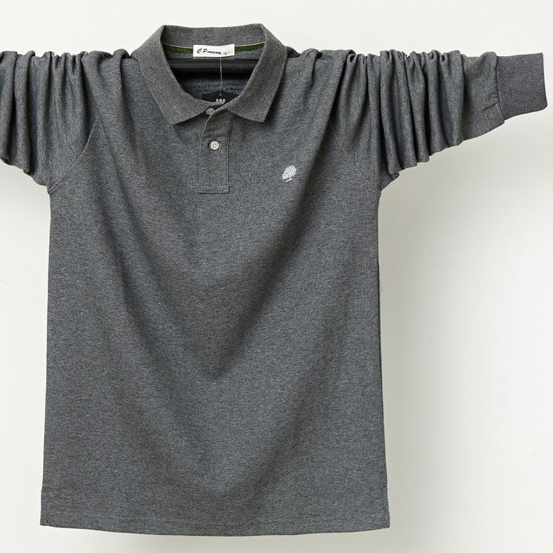 Polo da uomo a maniche lunghe Casual da lavoro Pullover Traspiranti Leggere Camicie da golf Vestibilità comoda Camicia a maniche lunghe con bottoni e colletto per uomo