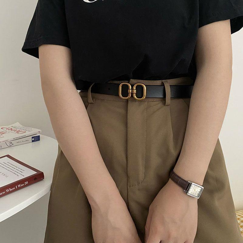 Trendy Pu Brown Waist Belt For Women With Elegant Vintage Butterfly Round Style Buckle