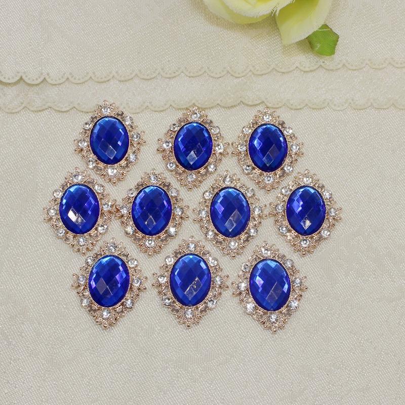 10pcs Rhinestone Diamante Flat Back Buttons Embellishment Wedding Jewellery
