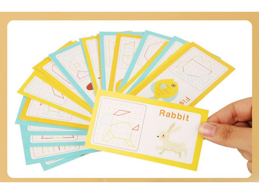 Creative Wooden Shape-Matching Nail Board: Early Education Logic & Art Toy for Kids.