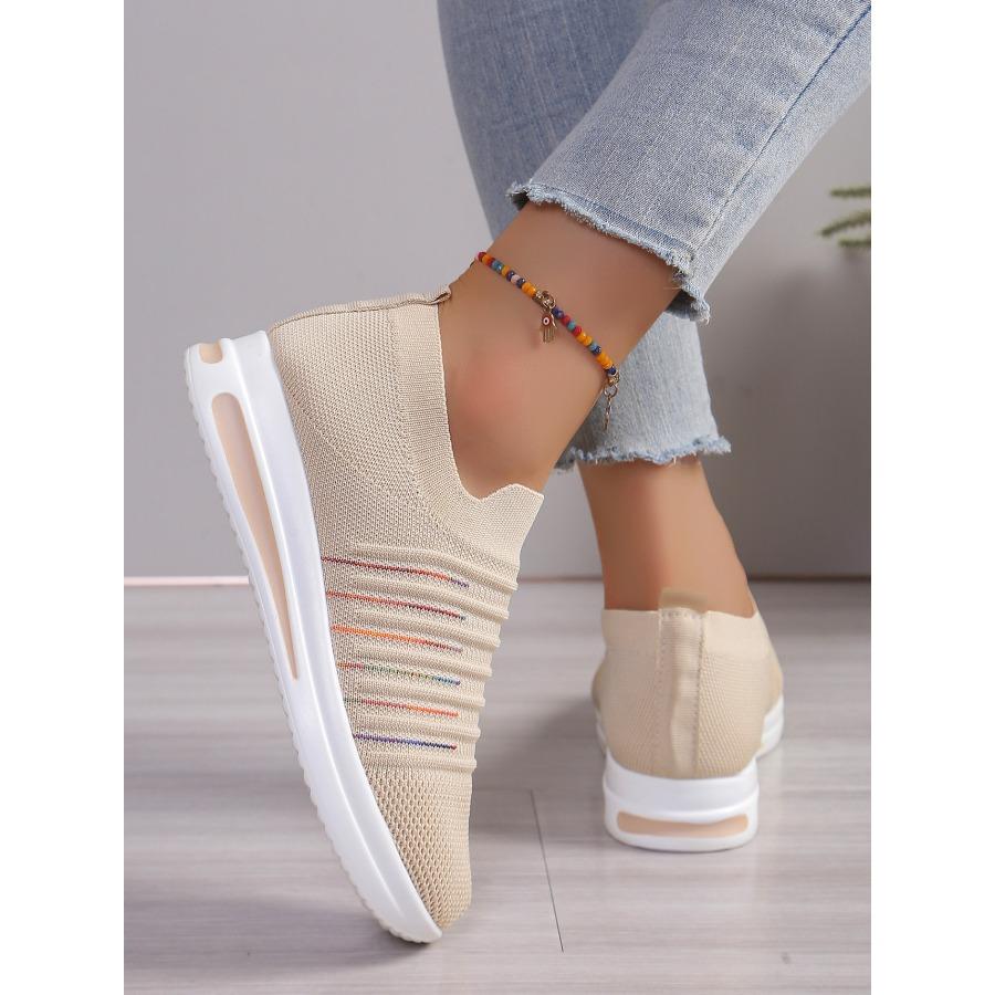 2025 Fall New Arrival Women's Chunky Sole Platform Sneakers - Sporty Knit Casual Shoes