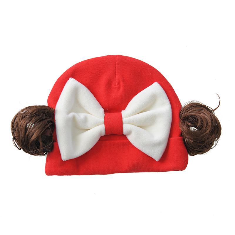 Infant Bow Warm Pullover Cotton Hat for Newborn Girls
