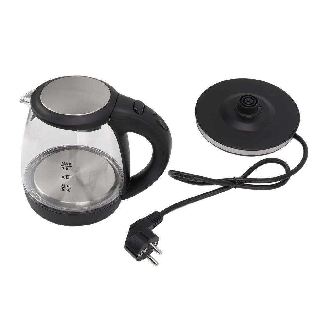 Electric Glass Kettle 2000W High Power 1L Large Capacity Automatic Power Off Blue Light Water Kettle