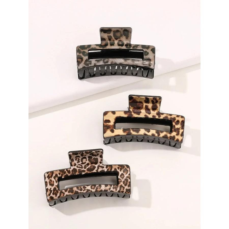 3 Pcs Hair Claw Clips, Leopard Print Design Vintage Big Hair Clips for Women, Hair Accessories for Girls.