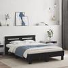 VidaXL Bed Frames with Headboard and LED, Double Bed with Slatted Base, Adult Bedroom Bed, Black 120x200 Cm Wood 3207554
