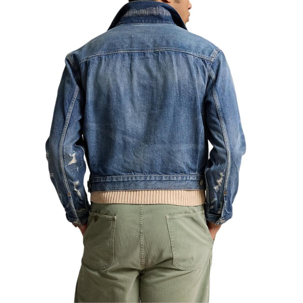Polo Ralph Lauren SS24 Denim Trucker Jacket Solid Color Lapel Single-Breasted Fitted Denim Jacket Men Jackets Blue MNPOOTW16021-373