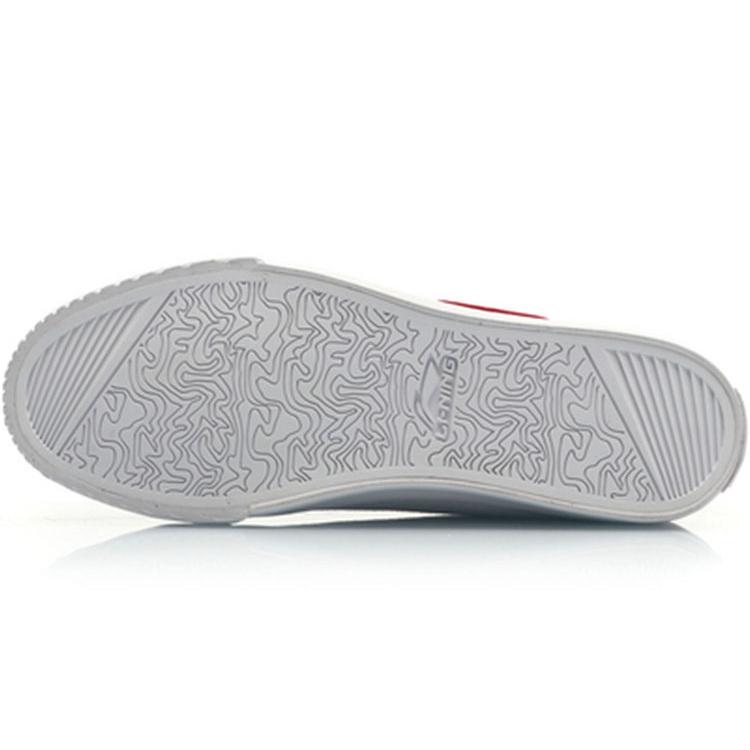 Li Ning Lightweight Coverage Slip Resistant Low top Skateboard Shoes Men's White Red AGCP132-6