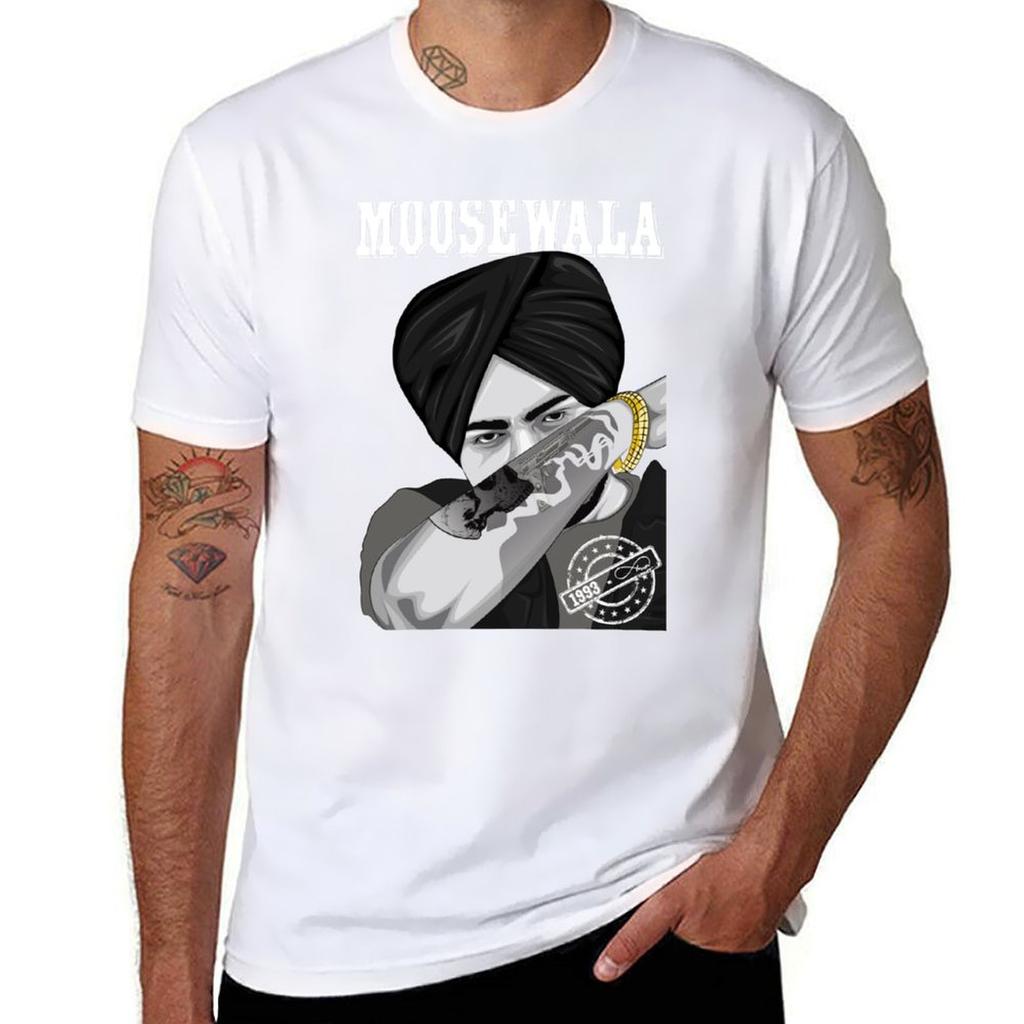 Sidhu Moose Wala Sticker Tshirt Funny T Shirts Cotton Tshirt