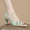 BCEBYL Spring and Autumn Casual Fashion Pointed Toe Elegant Sexy Comfortable One-leg Rhinestone Banquet Wedding Stiletto Heel