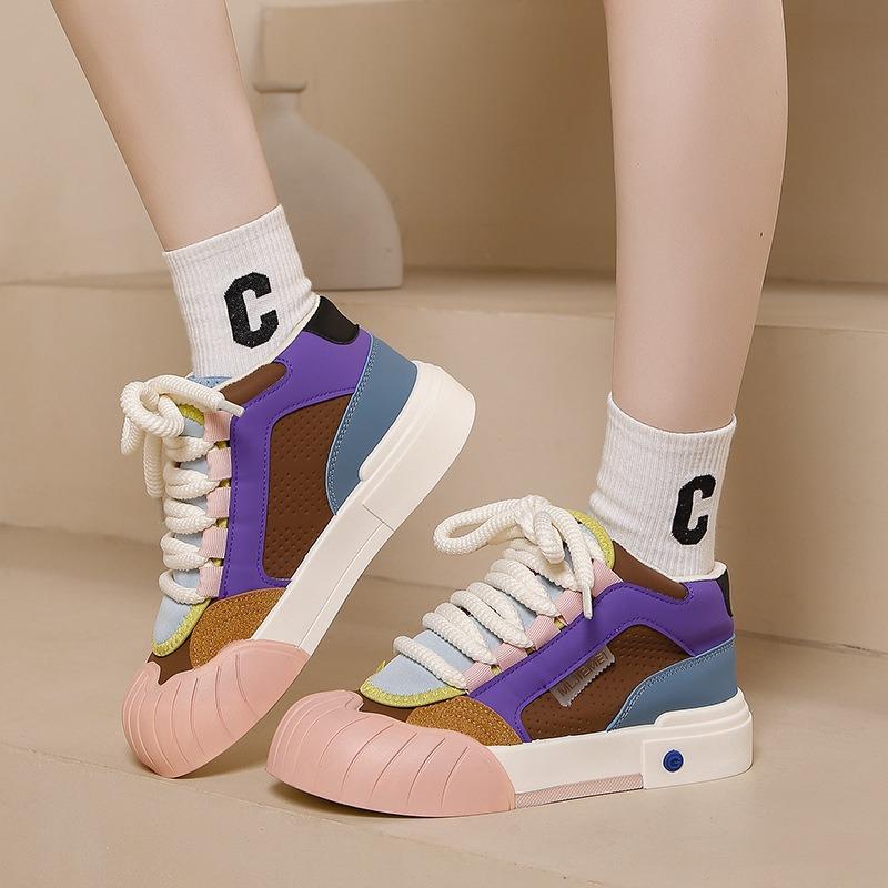 Autumn New Thick Soled Height Increasing White Shoes for Casual and Versatile Sports