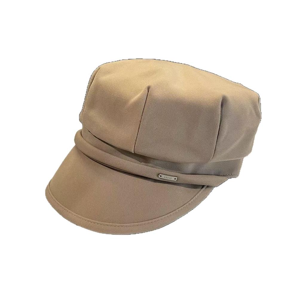 Xiaoxiang Style Patterned Equestrian Hat for Women Warm for Autumn and Winter  Simple Solid Color Octagonal Hat  Fashionable Newsboy Hat Trend