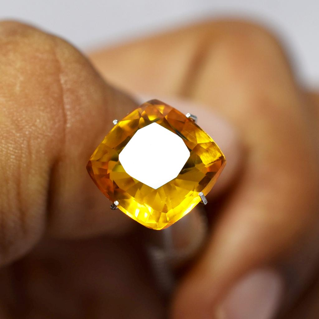 8.10 Carat Natural Orange Sapphire Square Cushion Cut CERTIFIED Loose Gemstone AM-685