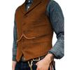 Men's Suit Vest Brown Herringbone Wedding Waistcoat Steampunk Style