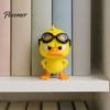 Humorous Home Decor 3D Printed Angry Yellow Duck Figurine with Detachable Swimming Goggles, Funny Creative Birthday Gifts Statue, Desktop Ornament for